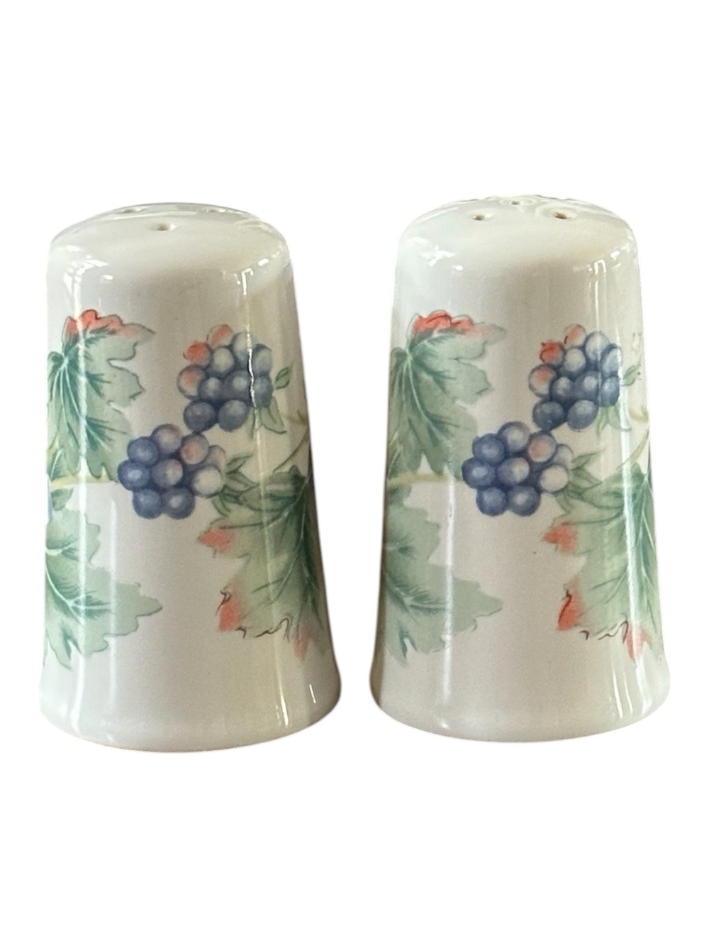 Porcelain Country Fair Collection Salt & Pepper Shakers -